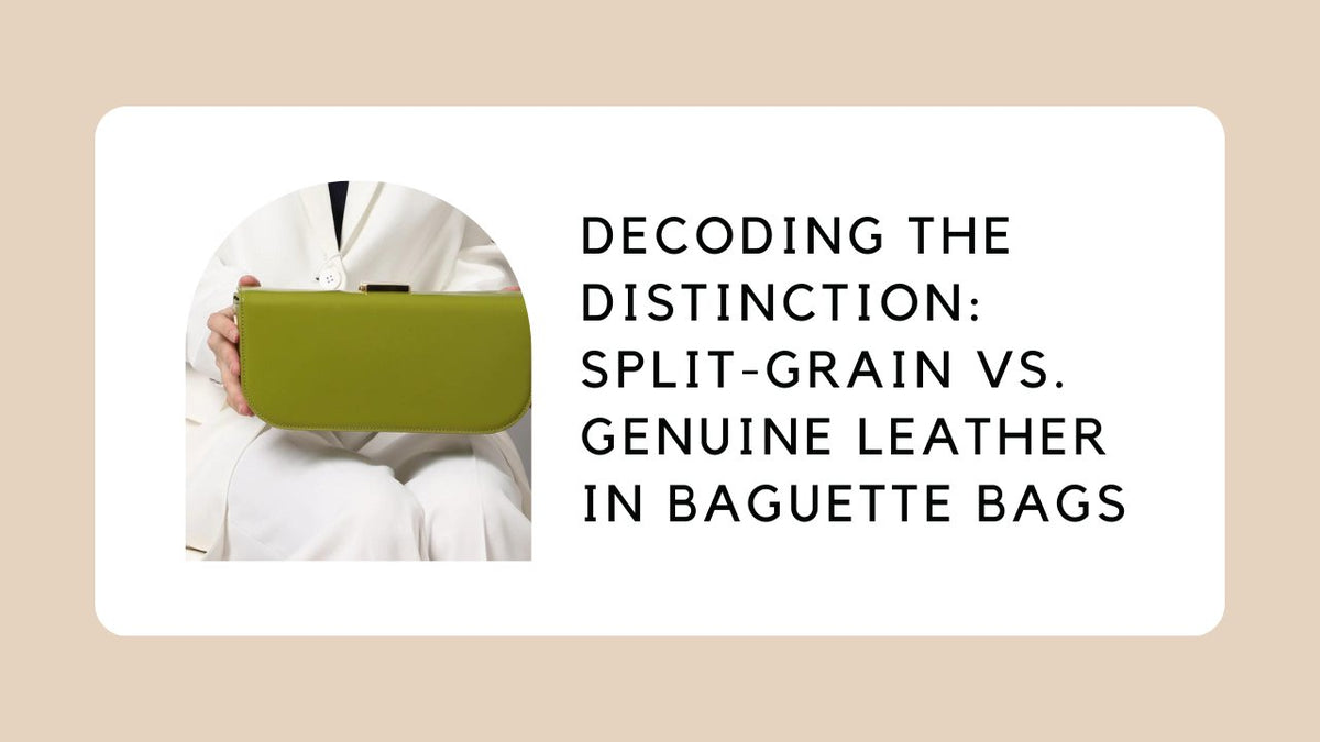 baguette bag made of genuine leather