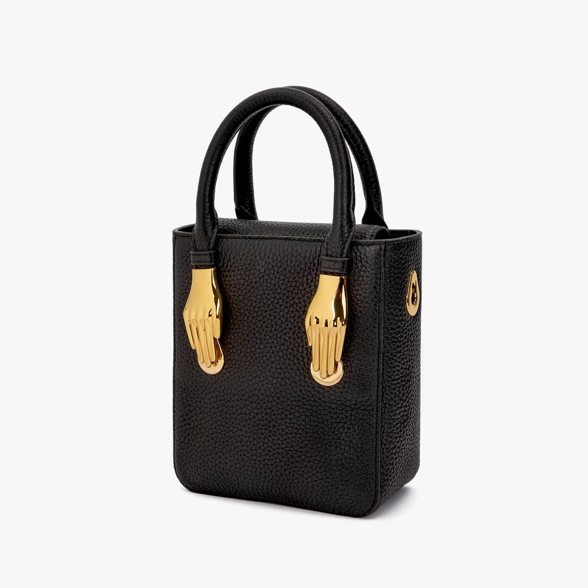 Black Semi-structured Pebble Leather Handbag