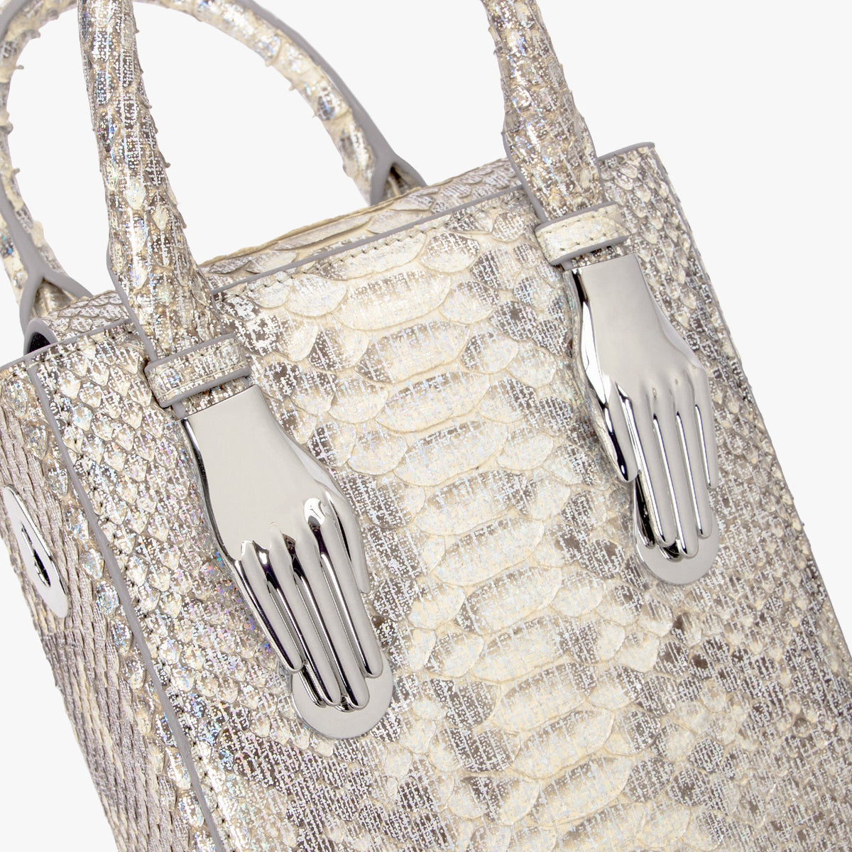 Silver Luxury Python Skin Aieda Bag