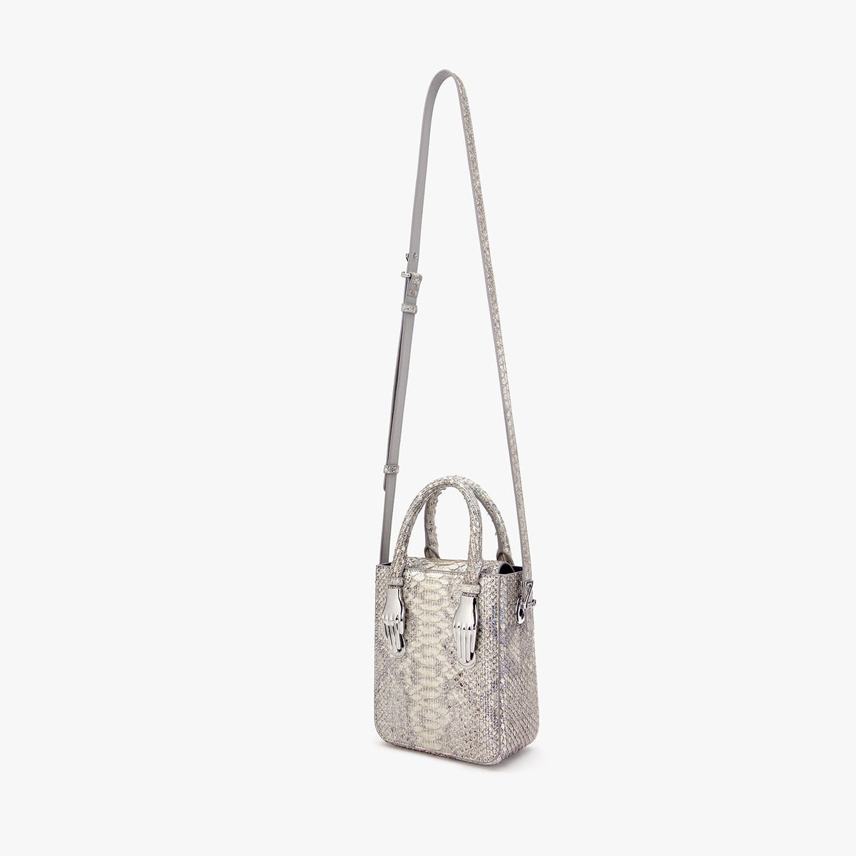 Silver Luxury Python Skin Aieda Bag