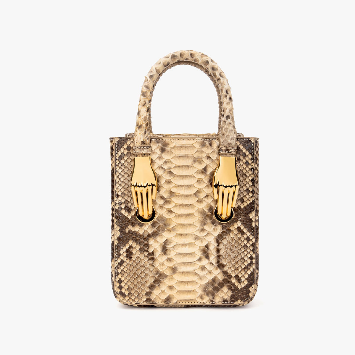 Natural Python Skin Tote Handbag