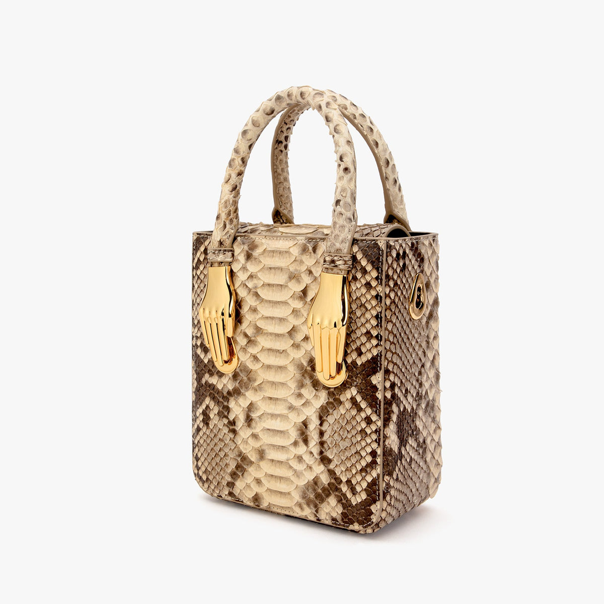 Natural Python Skin Tote Handbag
