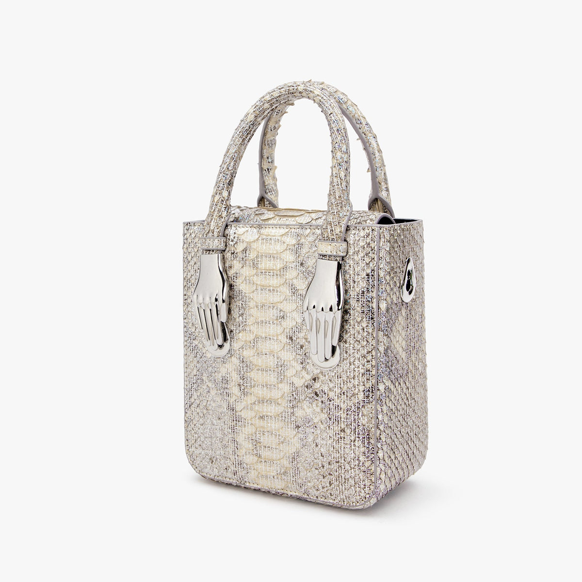 Silver Luxury Python Skin Aieda Bag