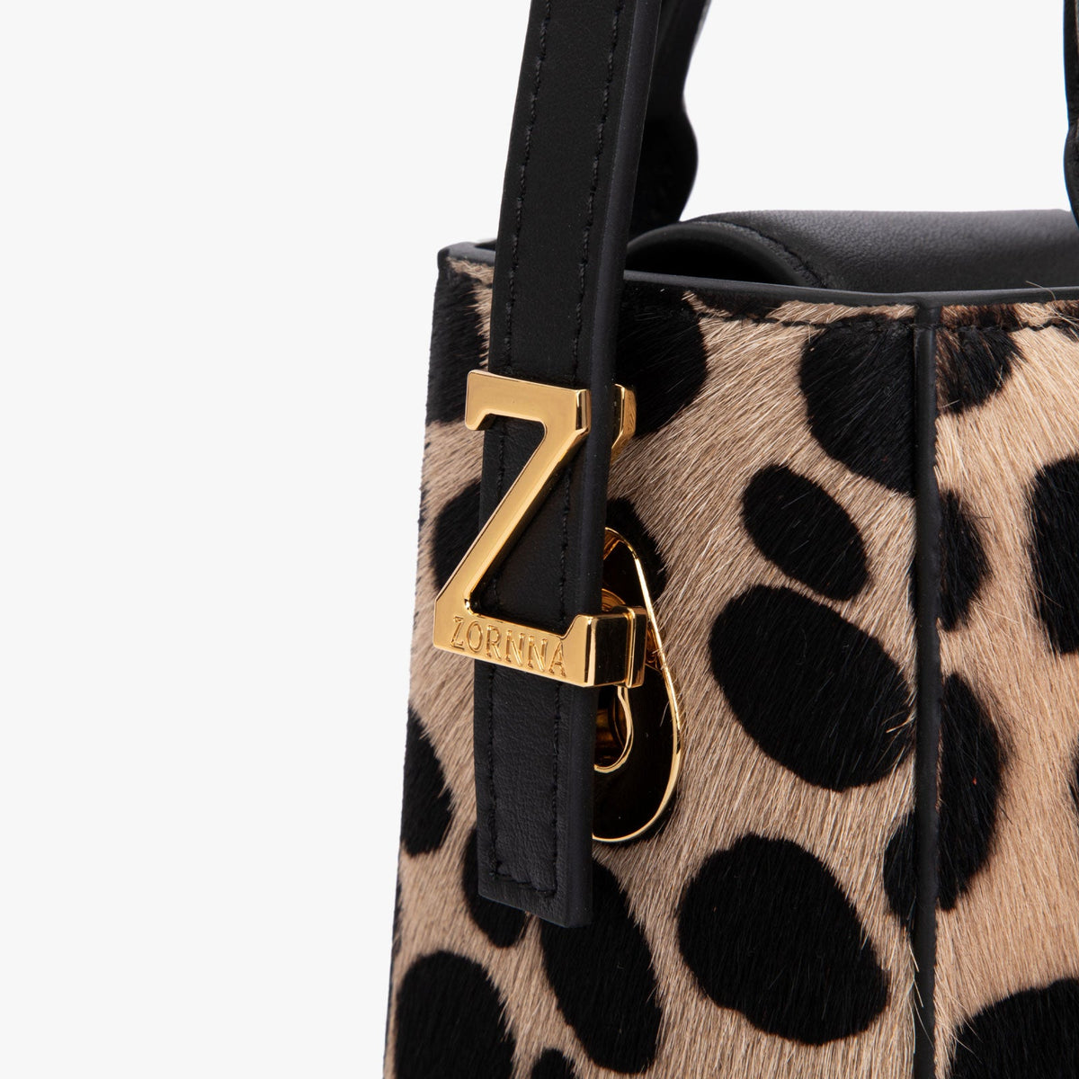 Black Dot Ponyhair Leather Bag