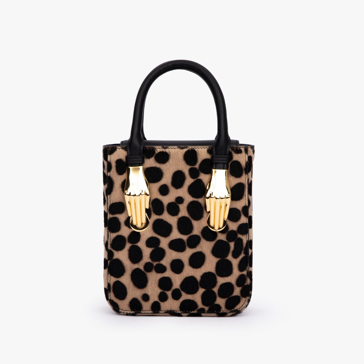 Black Dot Ponyhair Leather Bag