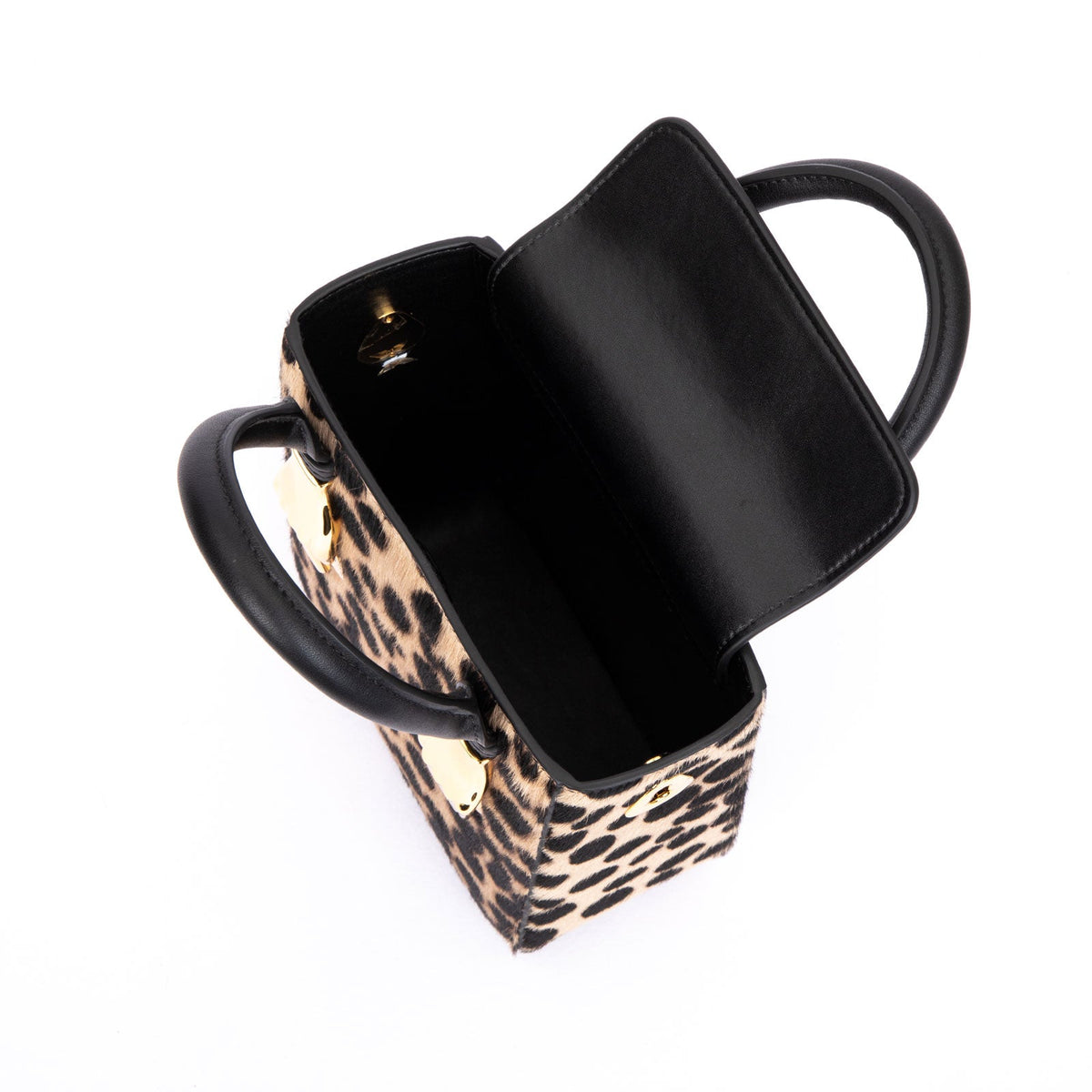 Black Dot Ponyhair Leather Bag