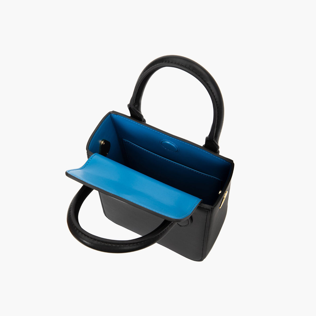 Black Vegan Smooth Microfiber Leather Handbag