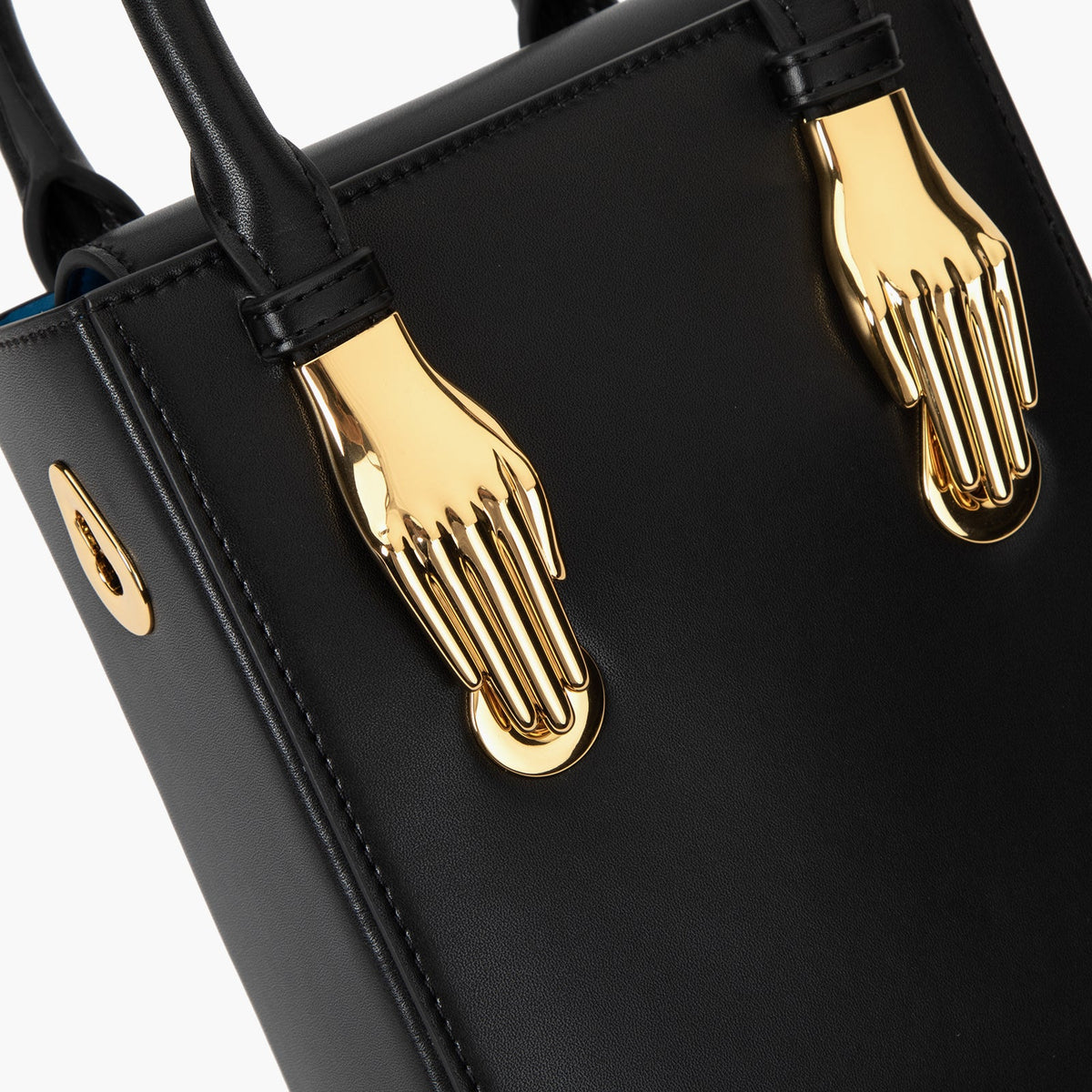 Black Vegan Smooth Microfiber Leather Handbag