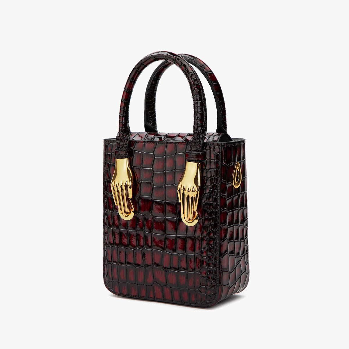 Claret Crocodile Embossed Tote