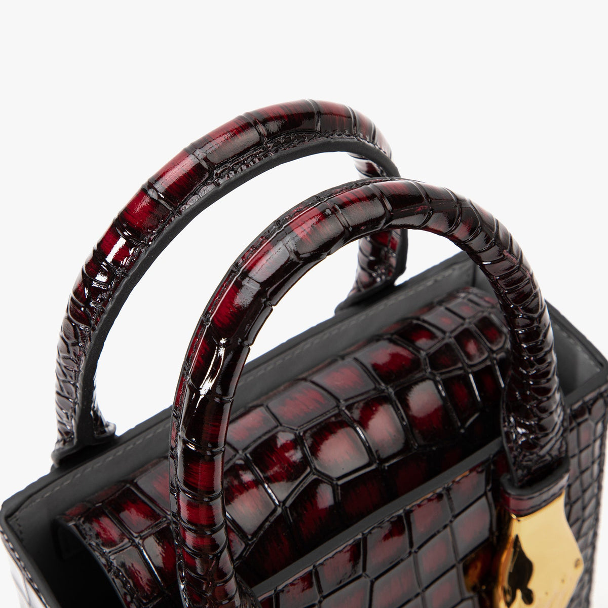 Claret Crocodile Embossed Tote