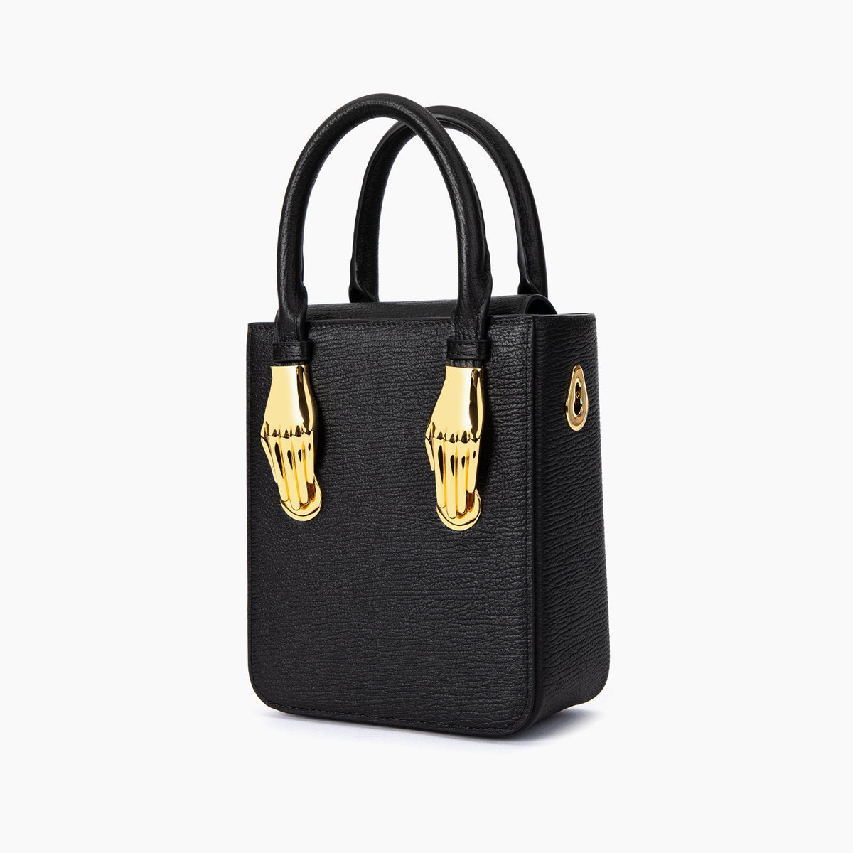 Black Calfskin Embossed Leather Tote