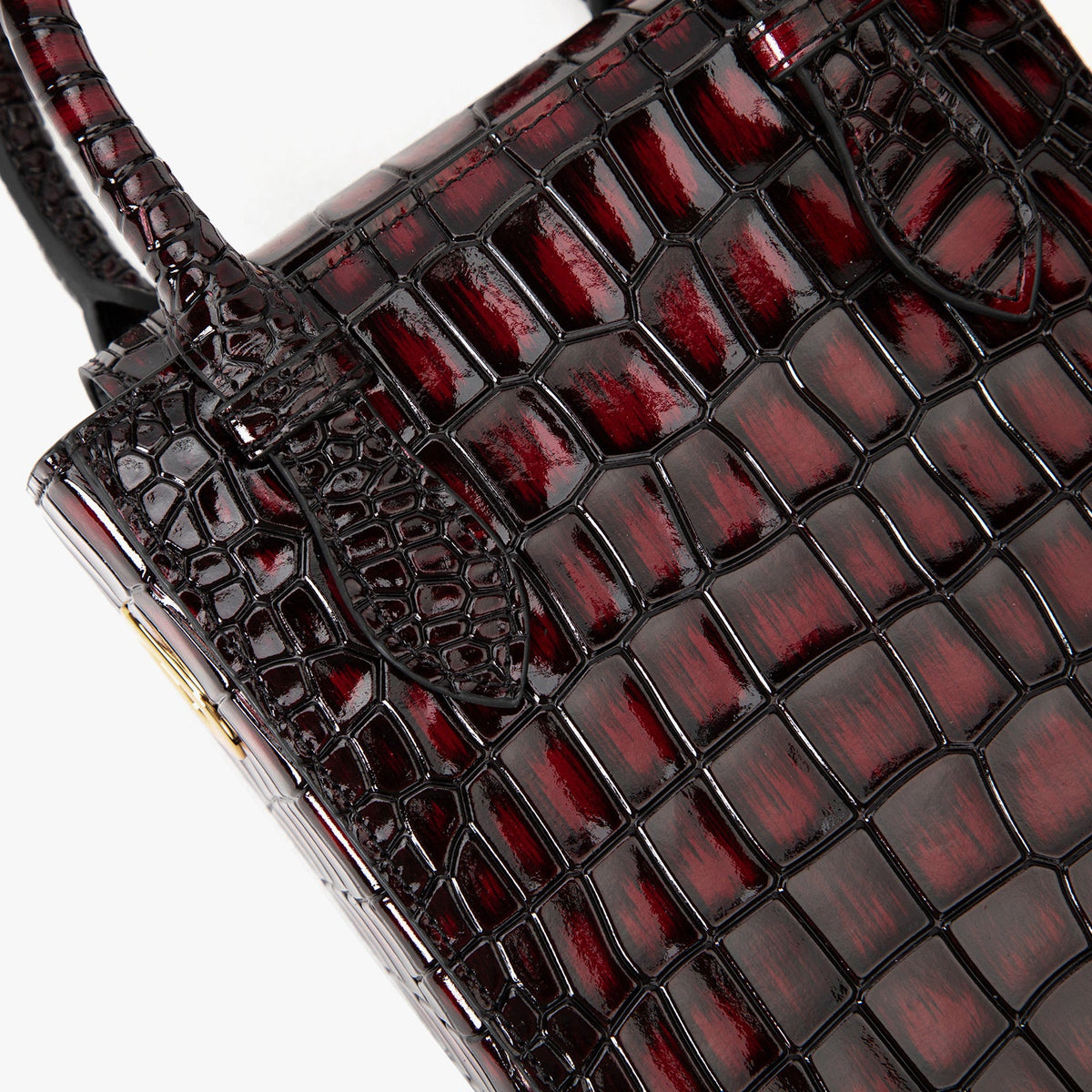 Claret Crocodile Embossed Tote
