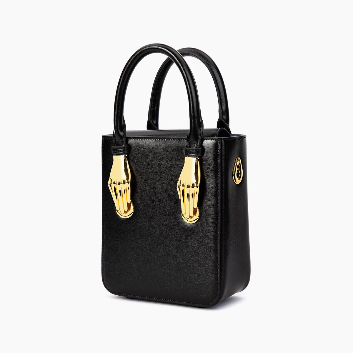 Black Box Calfskin Leather Tote Handbag