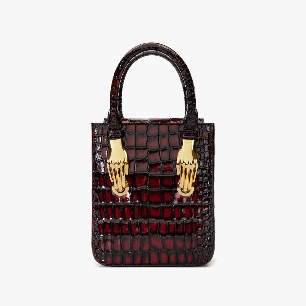 Claret Crocodile Embossed Tote