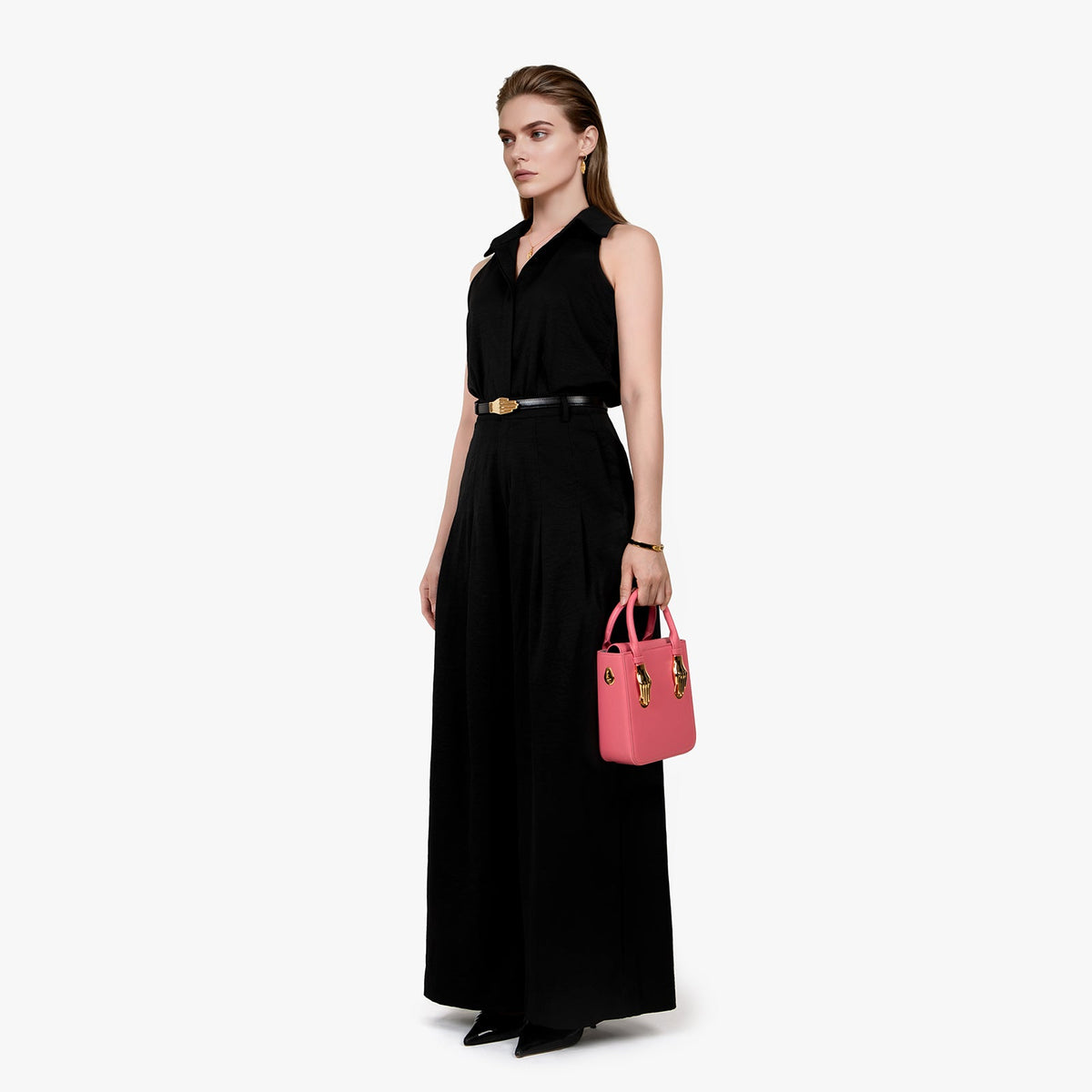 Hot Pink Smooth Leather Tote