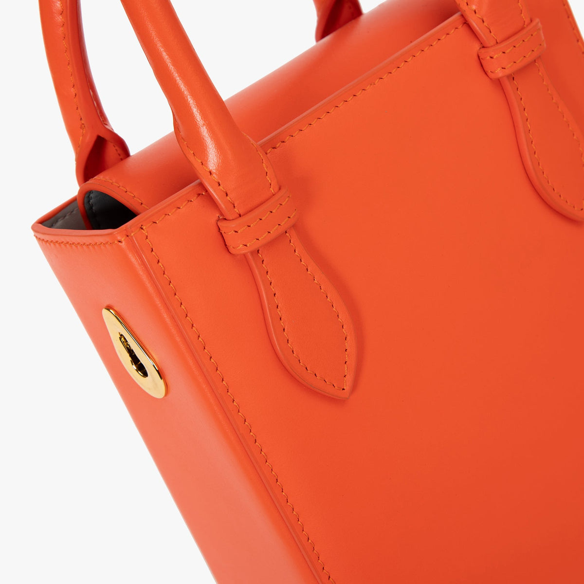 Orange Smooth Calfskin Leather Bag
