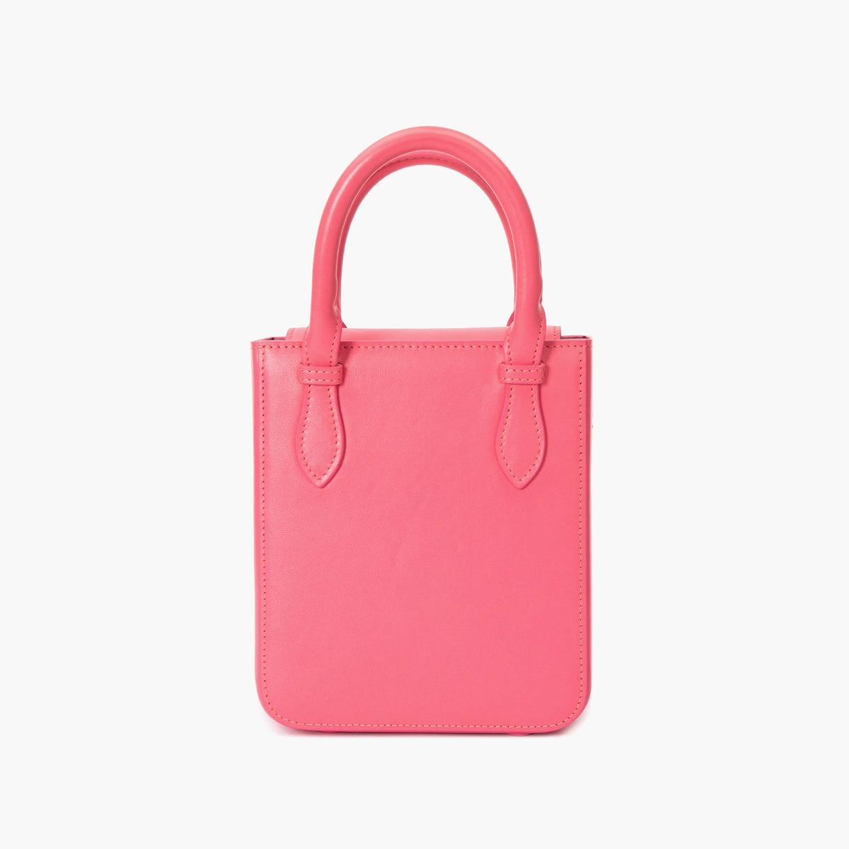 Cabas en cuir lisse rose vif