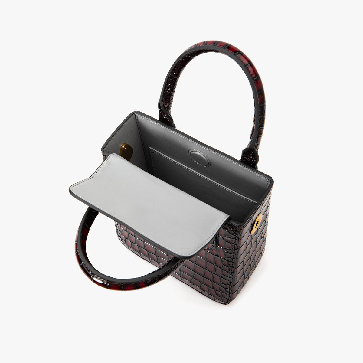 Claret Crocodile Embossed Tote