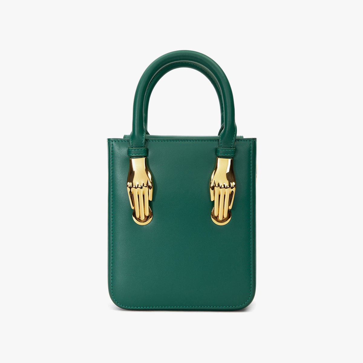 Dark Green Smooth Calfskin Leather Tote
