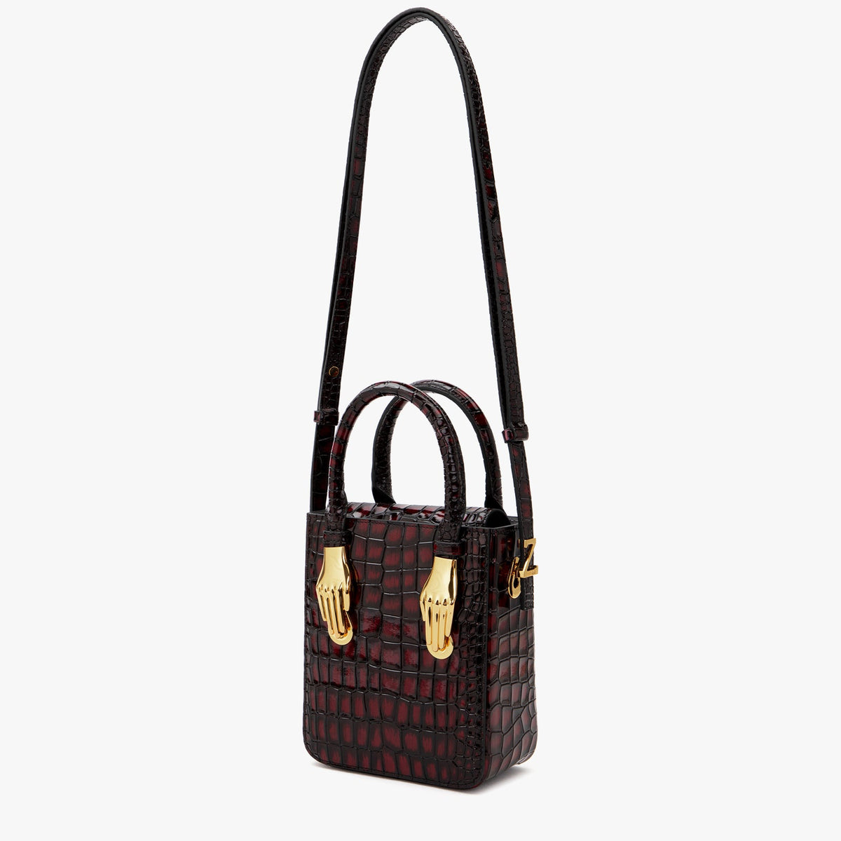Claret Crocodile Embossed Tote