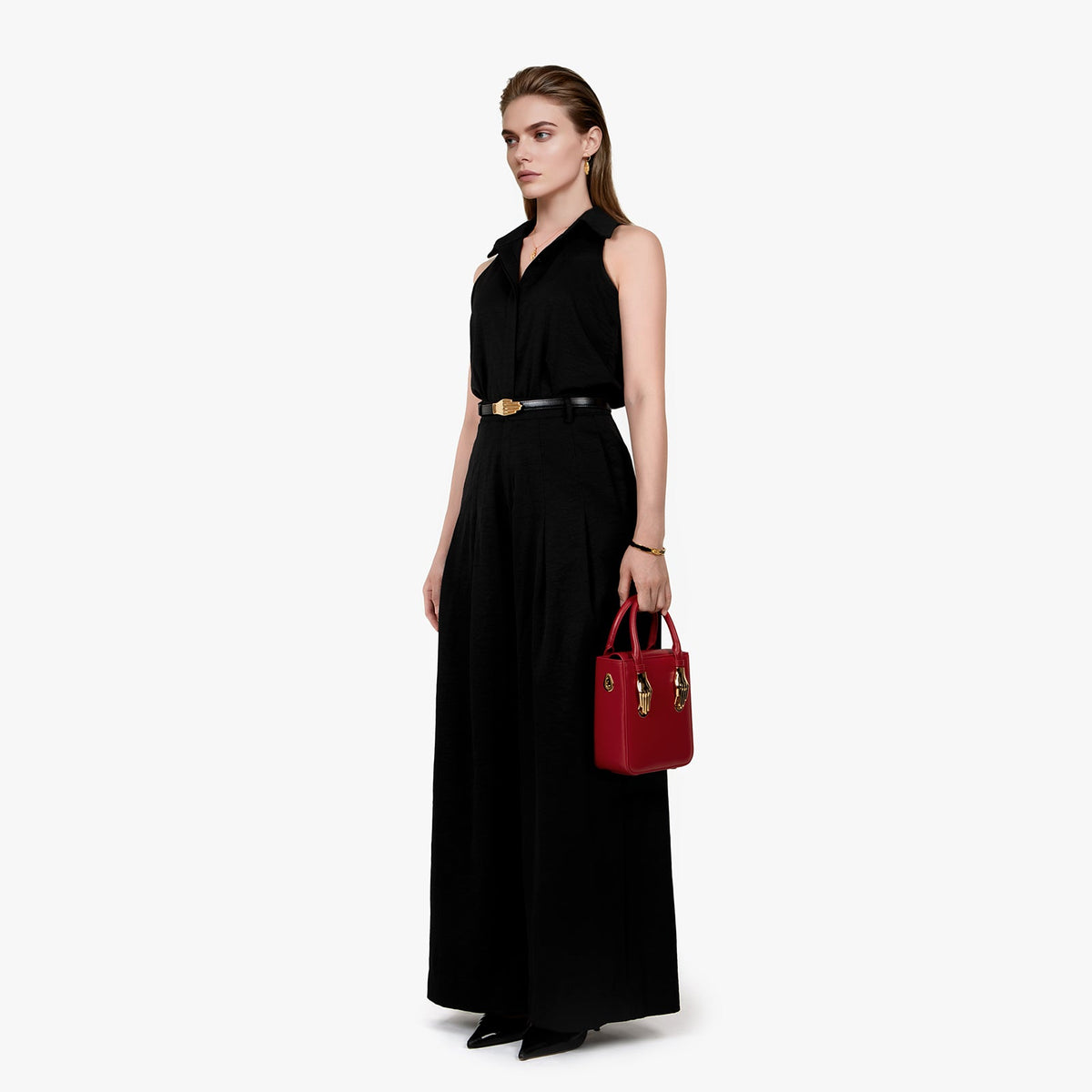 Red Saffiano Leather Handbag