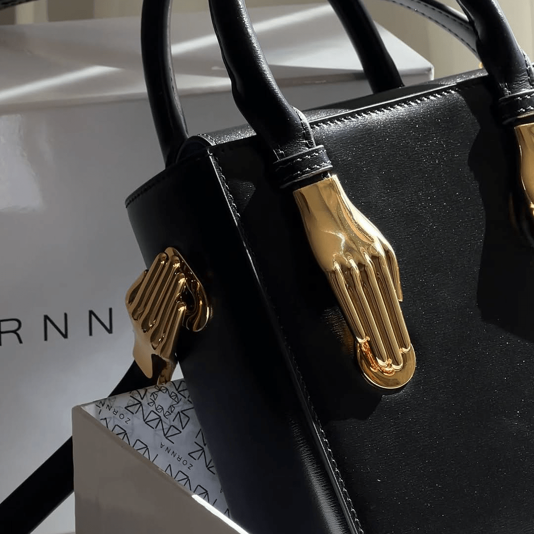 Aieda Luxury Leather Bag(Gold Hands shoulder strap)