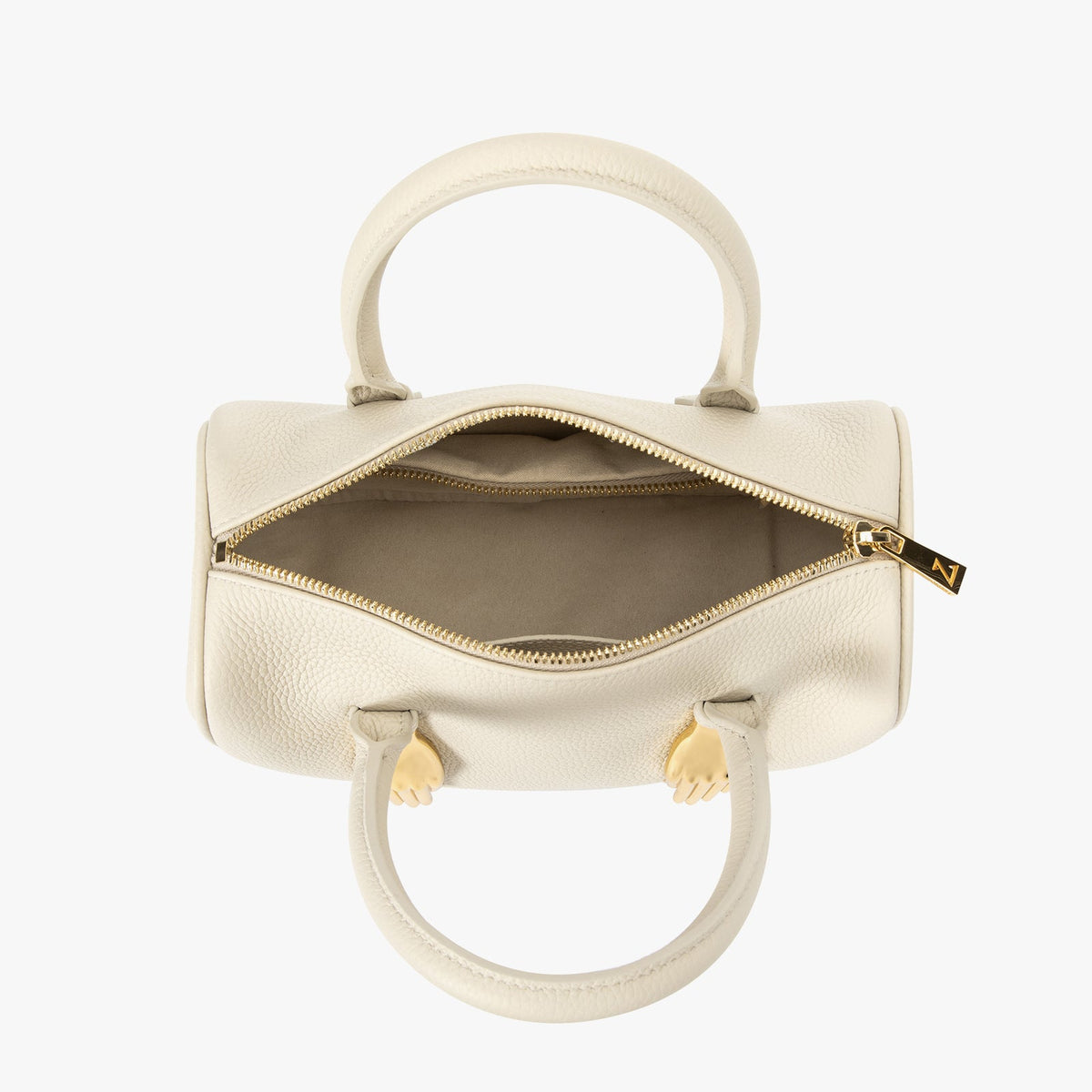 Ivory Pebble Grain Handbag