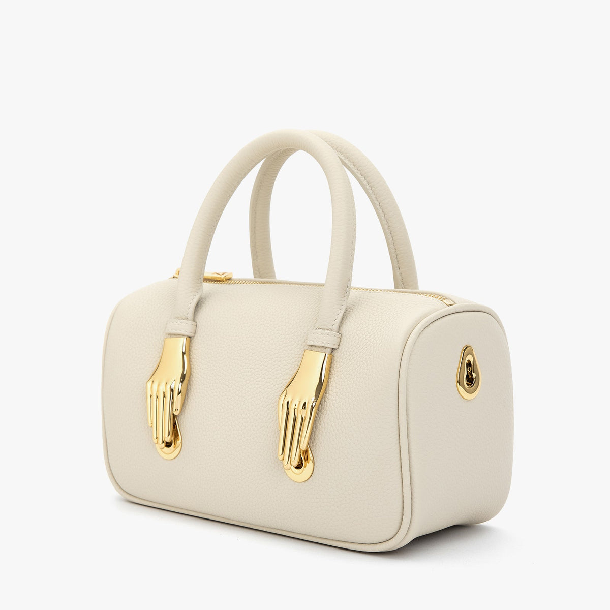 Ivory Pebble Grain Handbag