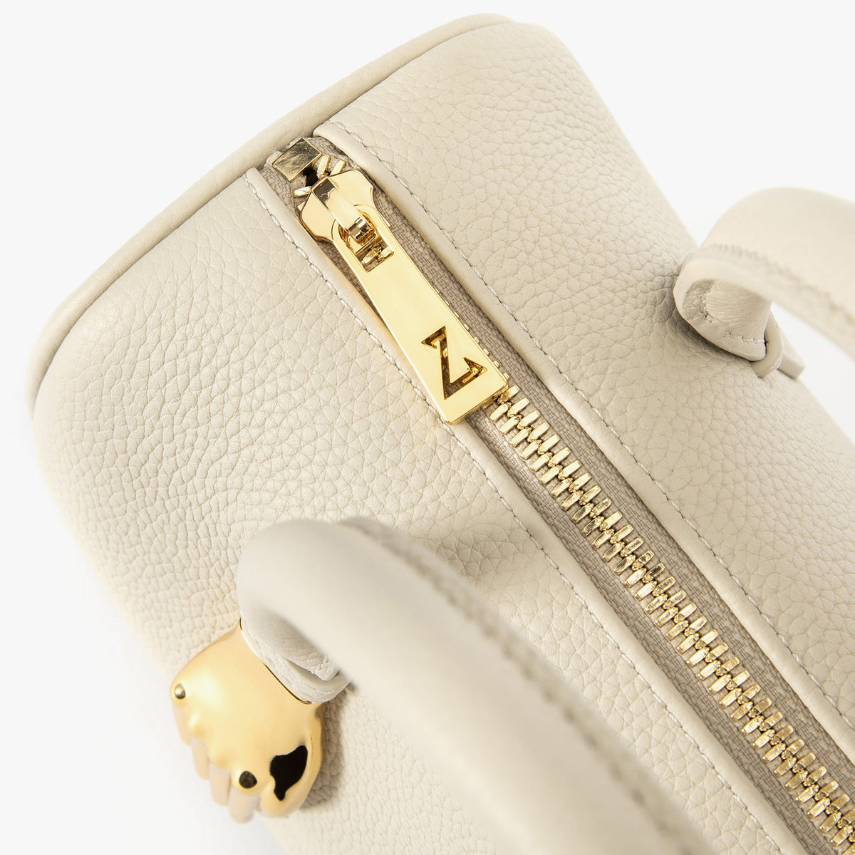 Ivory Pebble Grain Handbag