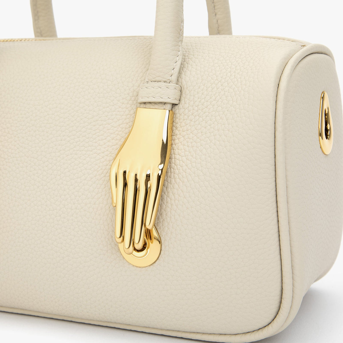 Ivory Pebble Grain Handbag
