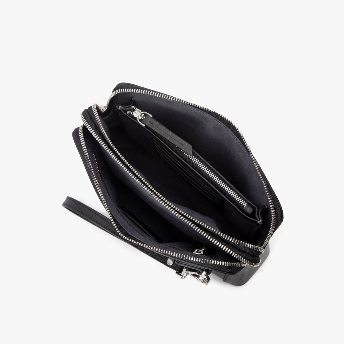 Crocodile Embossed Leather Clutch