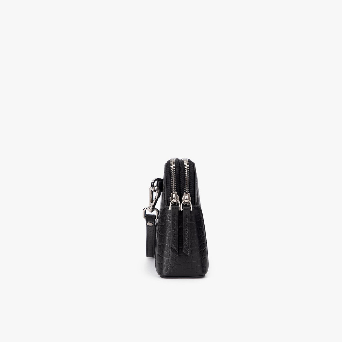 Crocodile Embossed Leather Clutch