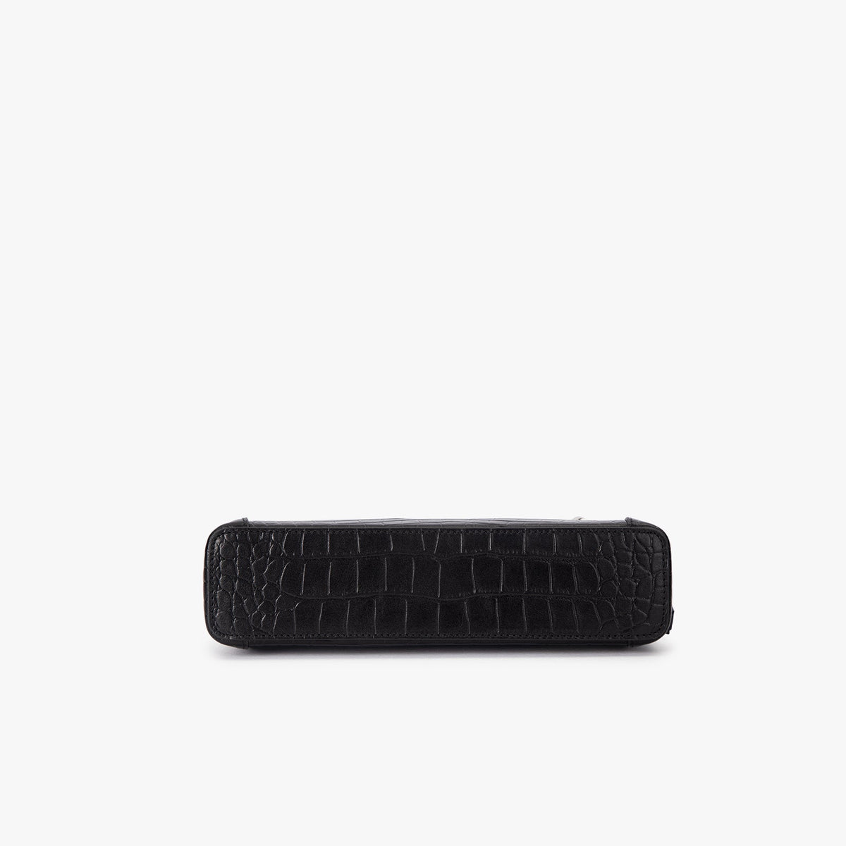 Crocodile Embossed Leather Clutch
