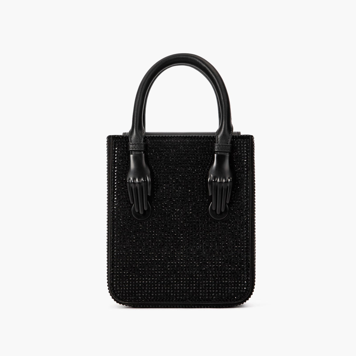 Black Crystal Rhinestone Leather Bag