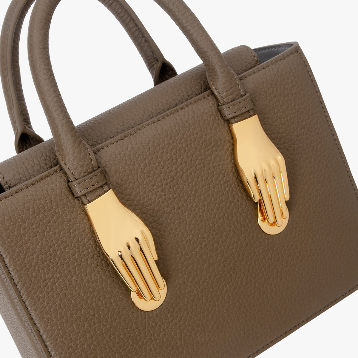 Tobacco Brown Pebble Grain Leather Tote