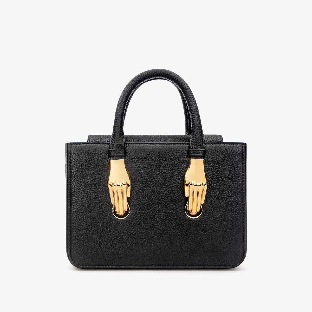 Black Calfskin Grain Leather Tote