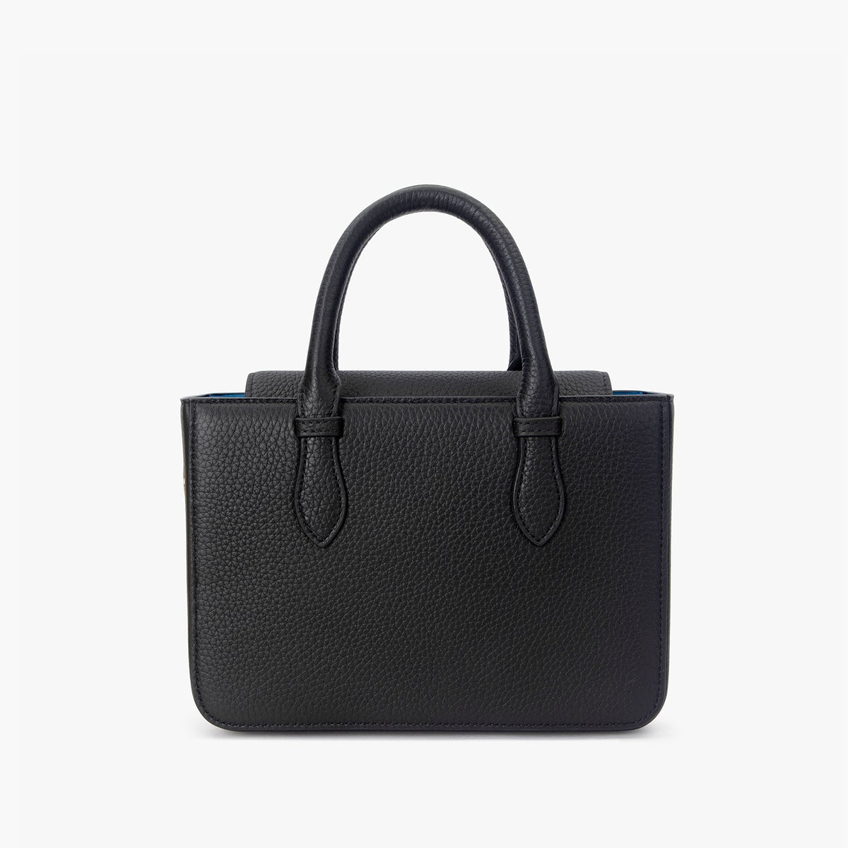 Black Calfskin Grain Leather Tote