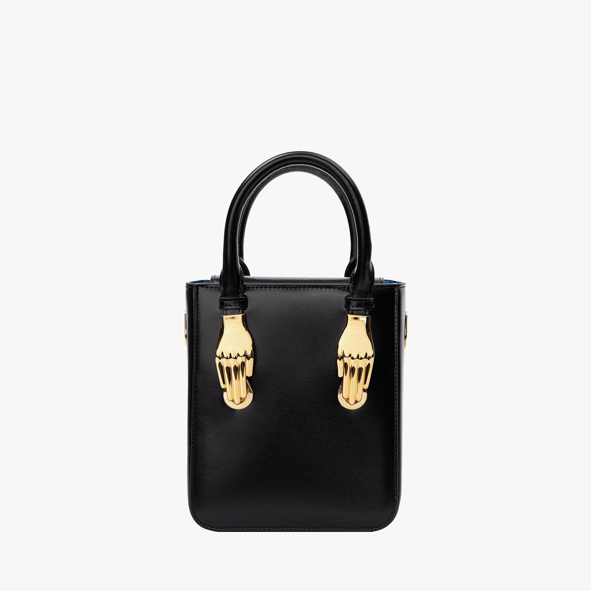 Black Box Calfskin Leather Tote Handbag