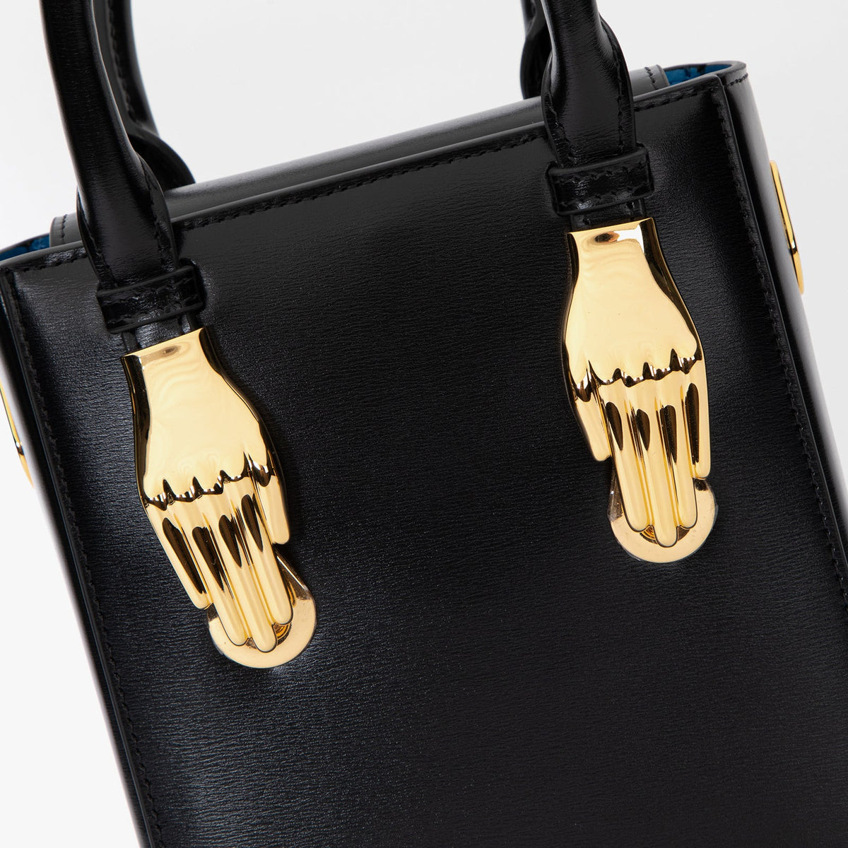 Black Box Calfskin Leather Tote Handbag