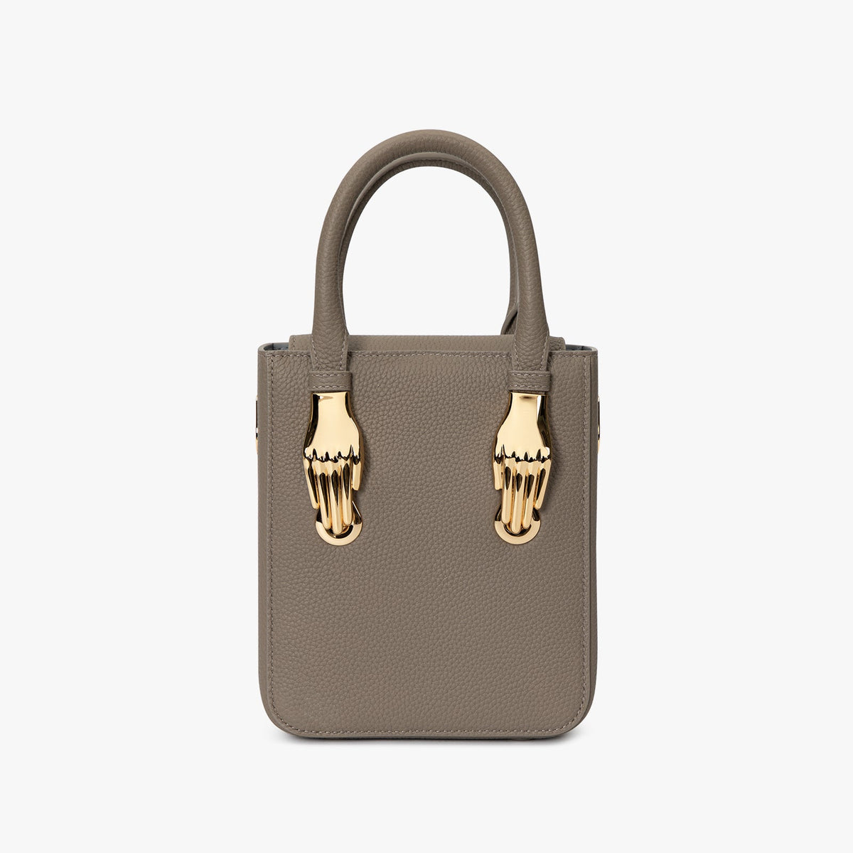 Grey Pebble Grain Top handle Lady Handbag