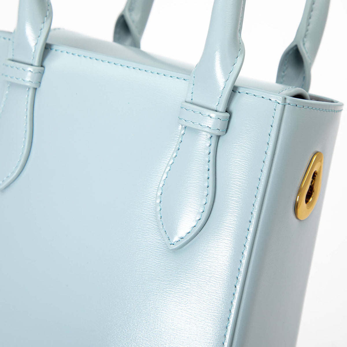 Sac fourre-tout en cuir bleu bébé