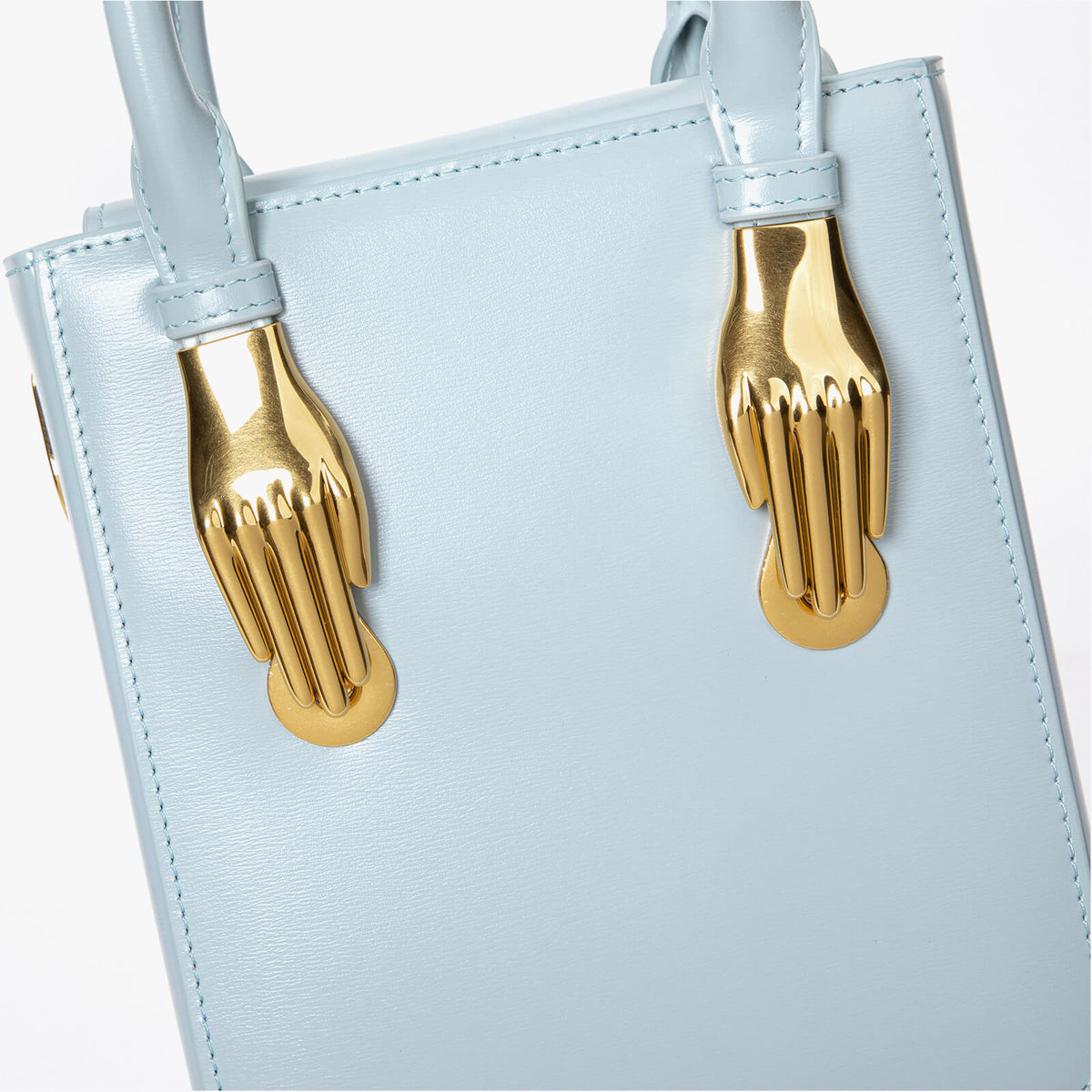 Sac fourre-tout en cuir bleu bébé