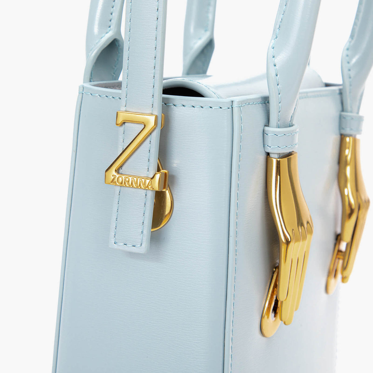 Sac fourre-tout en cuir bleu bébé