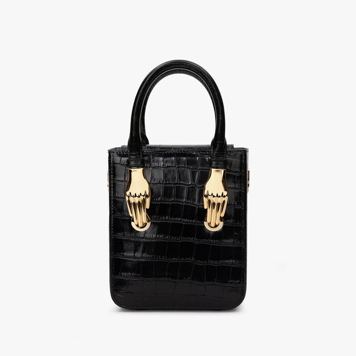 Black Crocodile Embossed Leather Tote Bags for Women