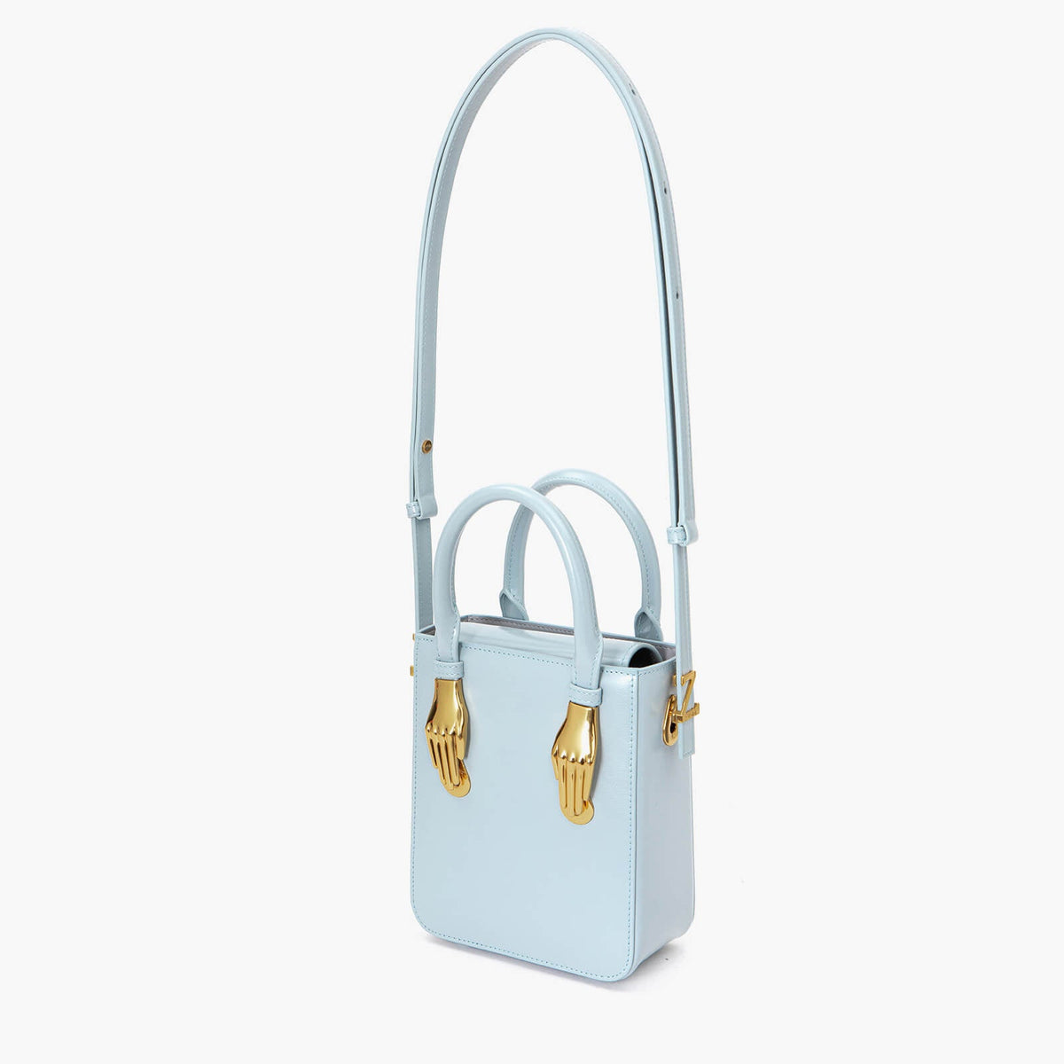Sac fourre-tout en cuir bleu bébé