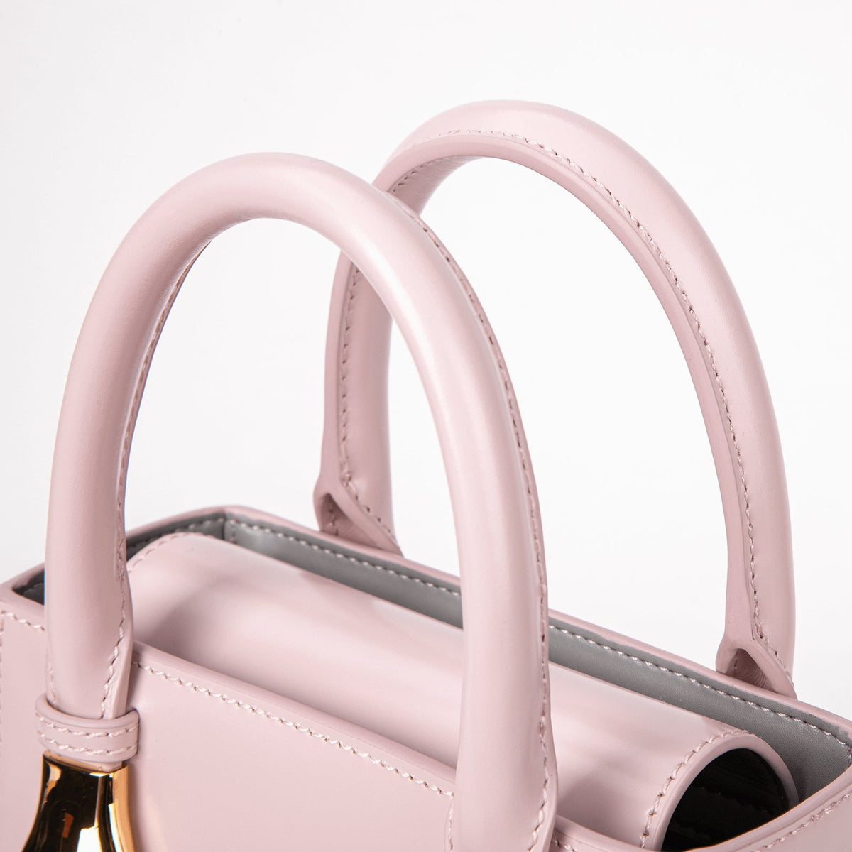 Soft Pink Smooth Leather Lady Tote Handbag