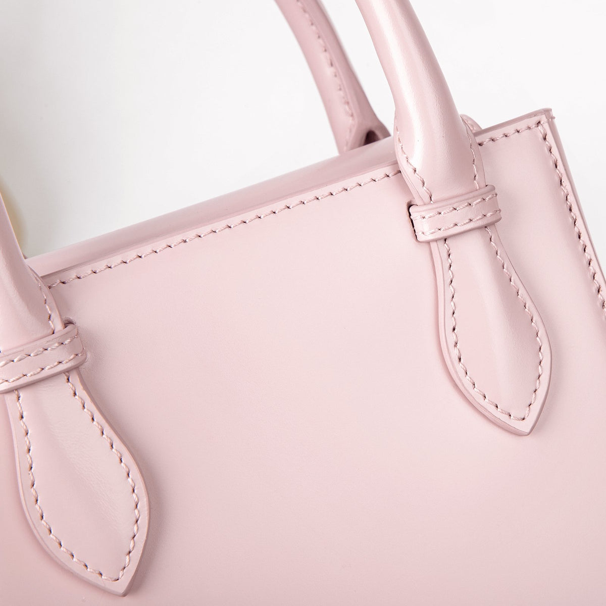 Soft Pink Smooth Leather Lady Tote Handbag