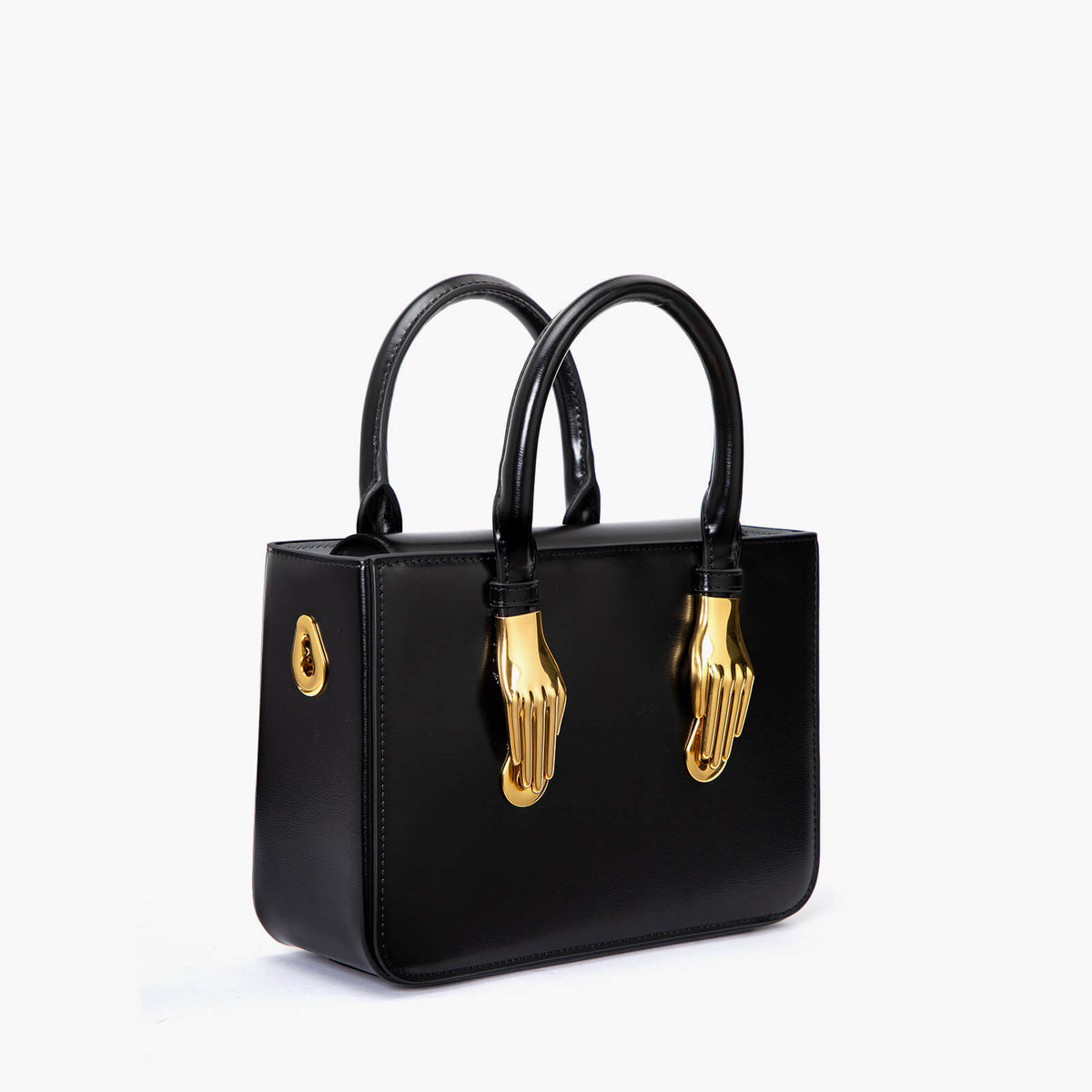 Borsa in pelle nera di lusso