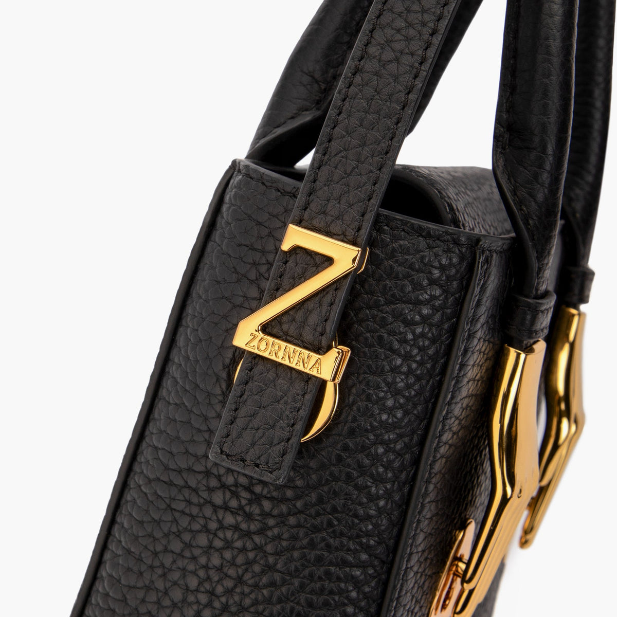 Black Semi-structured Pebble Leather Handbag