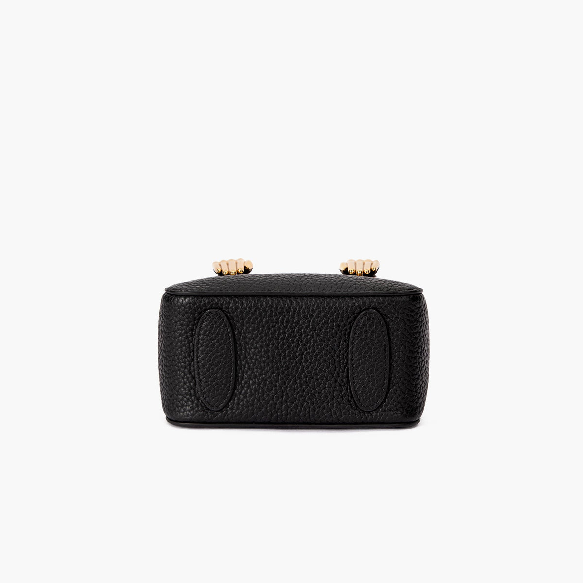 Black Semi-structured Pebble Leather Handbag